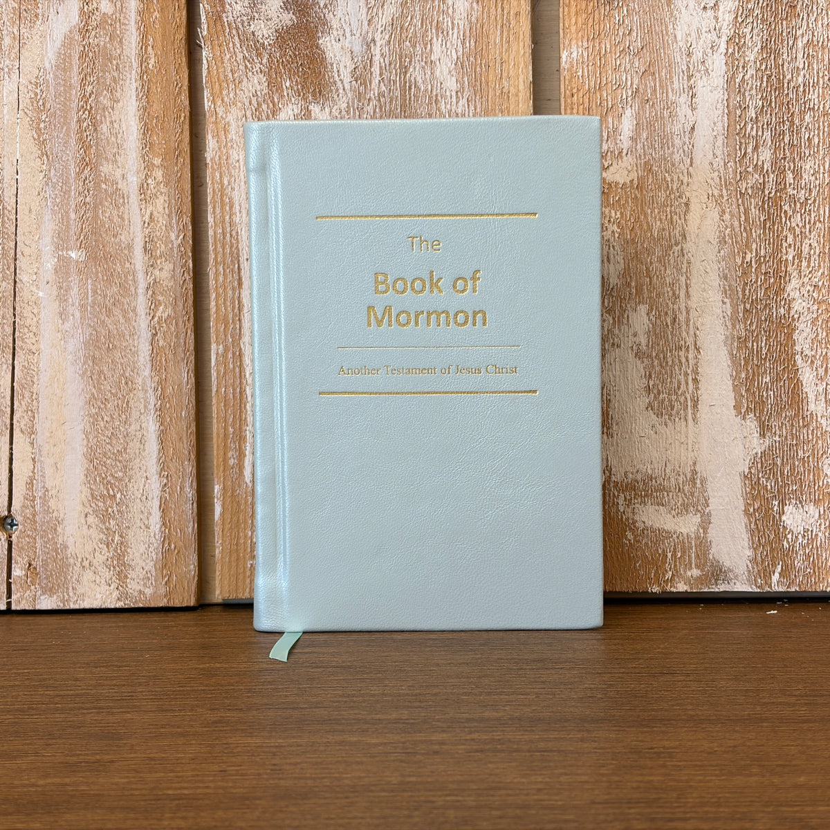 Pearlized Sage Lambskin Hardcover Book of Mormon