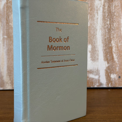 Pearlized Sage Lambskin Hardcover Book of Mormon