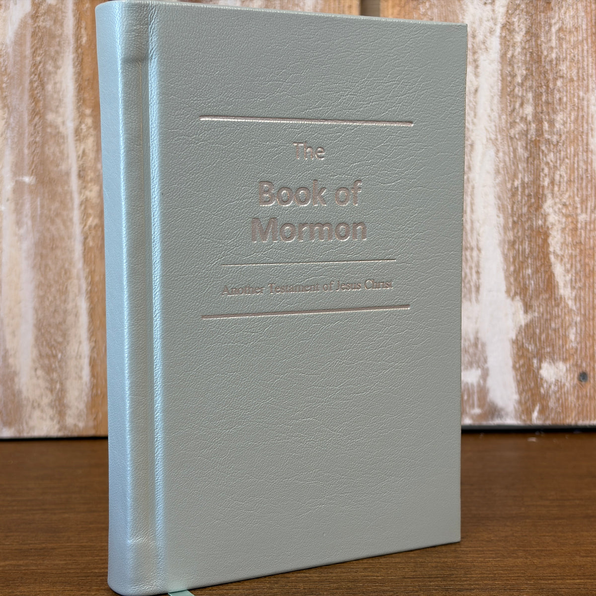 Pearlized Sage Lambskin Hardcover Book of Mormon