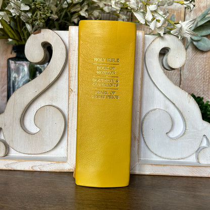 LDS Quad Combination - Yellow Full-Grain Leather | Ready-Made